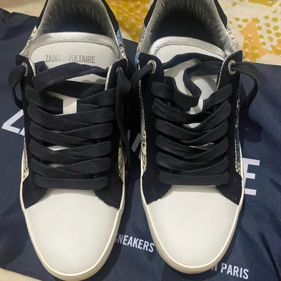 Zadig & Voltaire Blue Python Sneakers - Picture 2 of 7